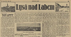 Obr: Lysá nad Labem pohledem roku 1927