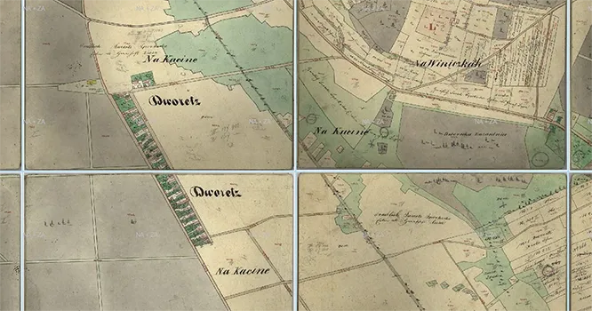 Dvorce na indikačních skicách (1842)