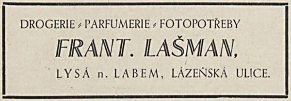 František Lašman drogerie, parfumerie, fotografické potřeby
